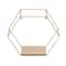 Honey Can Do 12&#x22; Gold Hexagonal Decorative Metal Wall Shelves